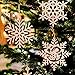 Partybus Wooden Christmas Tree Ornaments 40 Pcs, Small Blank Unfinished Wood Snowflake Cutouts Slices Set to Paint for Holiday Home Decorations, Rustic Xmas Gift Tags for Kids Art & Crafts DIY