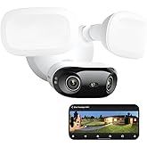 REOLINK Elite Floodlight WiFi, 4K 8MP 180° Panoramic Wired Floodlight Camera, Adjustable 3000 Lumens, Local AI Video Search, Dual-Band Wi-Fi 6, 24/7 Recording, No Monthly Fees, 100~240V AC Hardwired