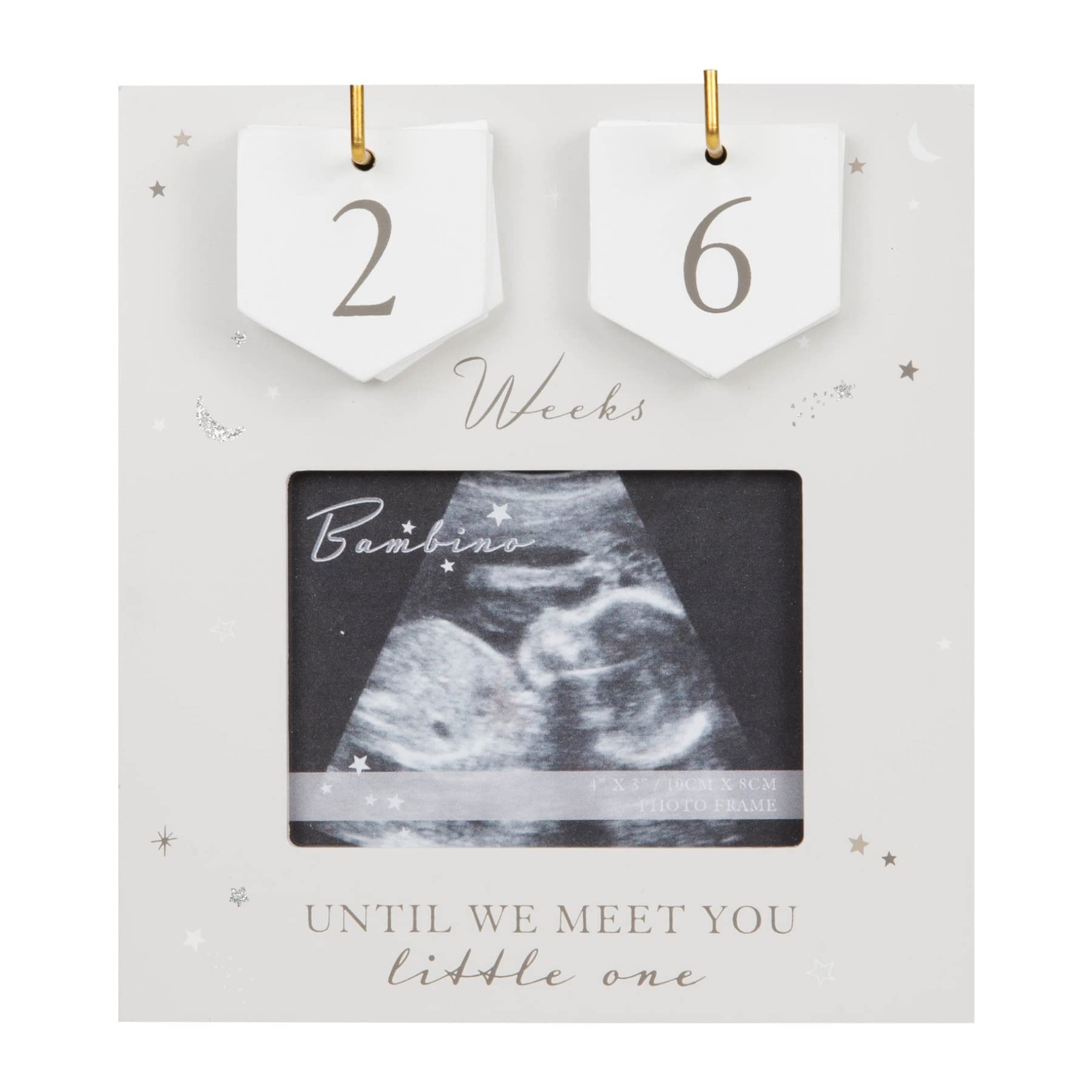 Baby Countdown Photo Frame with Number Tiles - Grey MDF 0523