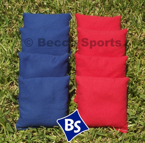 Weather Resistant Cornhole Bags Set - 4 Red & 4 Royal Blue