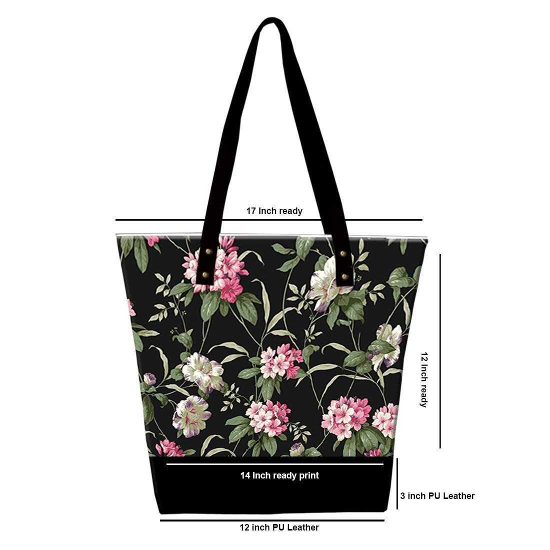 floral pattern design tote bag