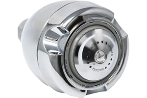 Niagara Conservation N2912CH Earth Spa 3-Spray with 1.25 GPM 2.7-in. Wall Mount Adjustable Fixed Shower Head in Chrome, 1-Pack | Bathroom Shower Head Sprayer with Pressure Compensation Technology