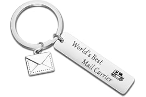 WSNANG World's Best Mail Carrier Keychain Mail Carrier Gift Thank You Gift for Postal Worker