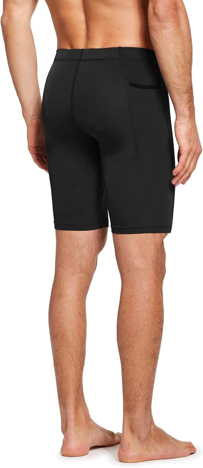 BALEAF Men's Compression Running Workout Shorts Pockets Gym Athletic Yoga Bike Tights Underwear Baselayer: Clothing