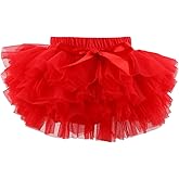 HOOLCHEAN Baby Girl Tutu Skirt Soft Fluffy 4-Layer Tulle Skort with Cotton Diaper Cover for Infant Toddler
