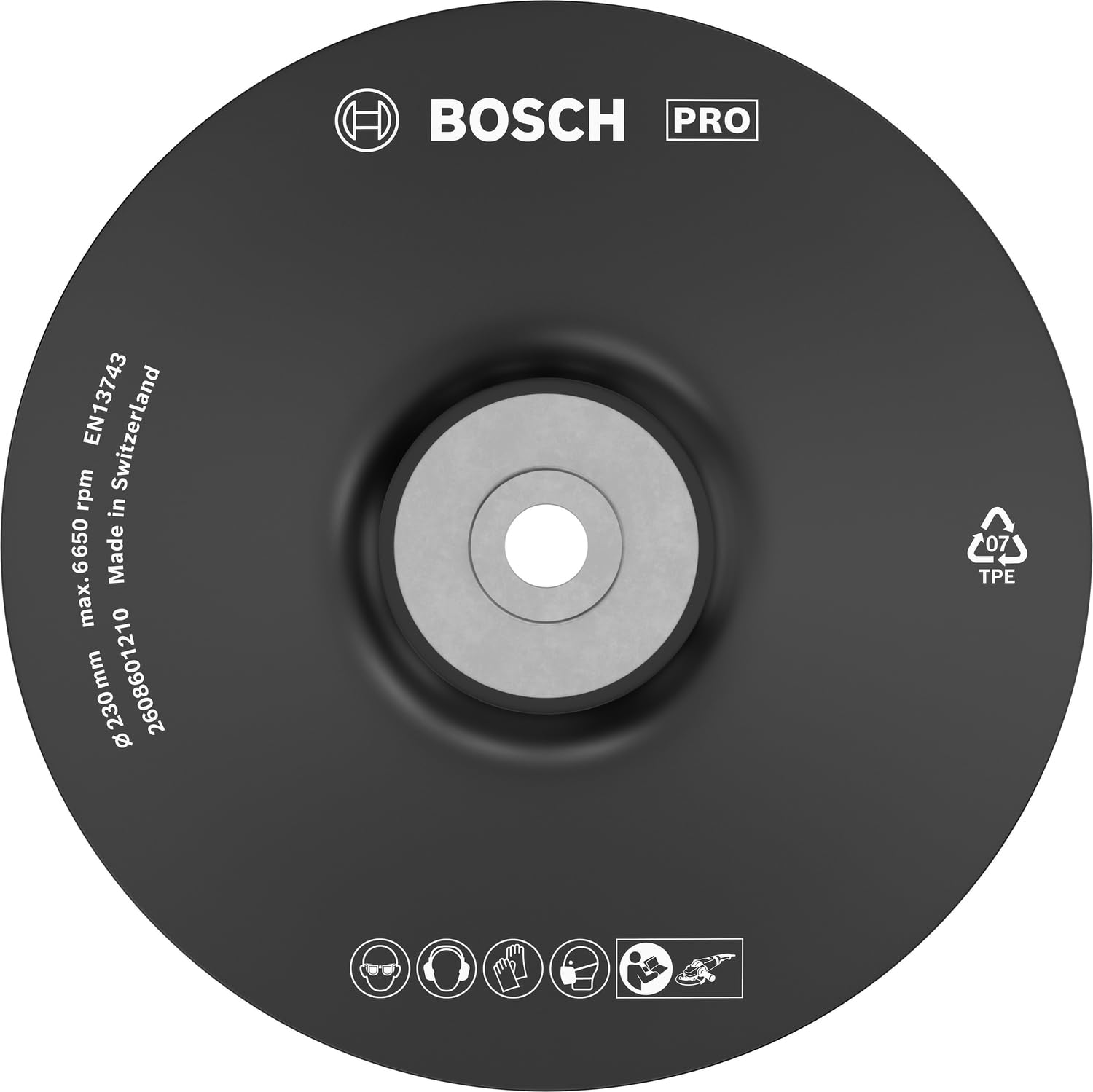Bosch 1x PRO Backing Pad for Large Angle Grinders, M14, Soft (Ø 230 mm, Professional Accessory Large Angle Grinder)