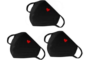 Fashion Cute Heart Mask with Nose Wire, Cloth Cotton Heart Face Masks for Women Men