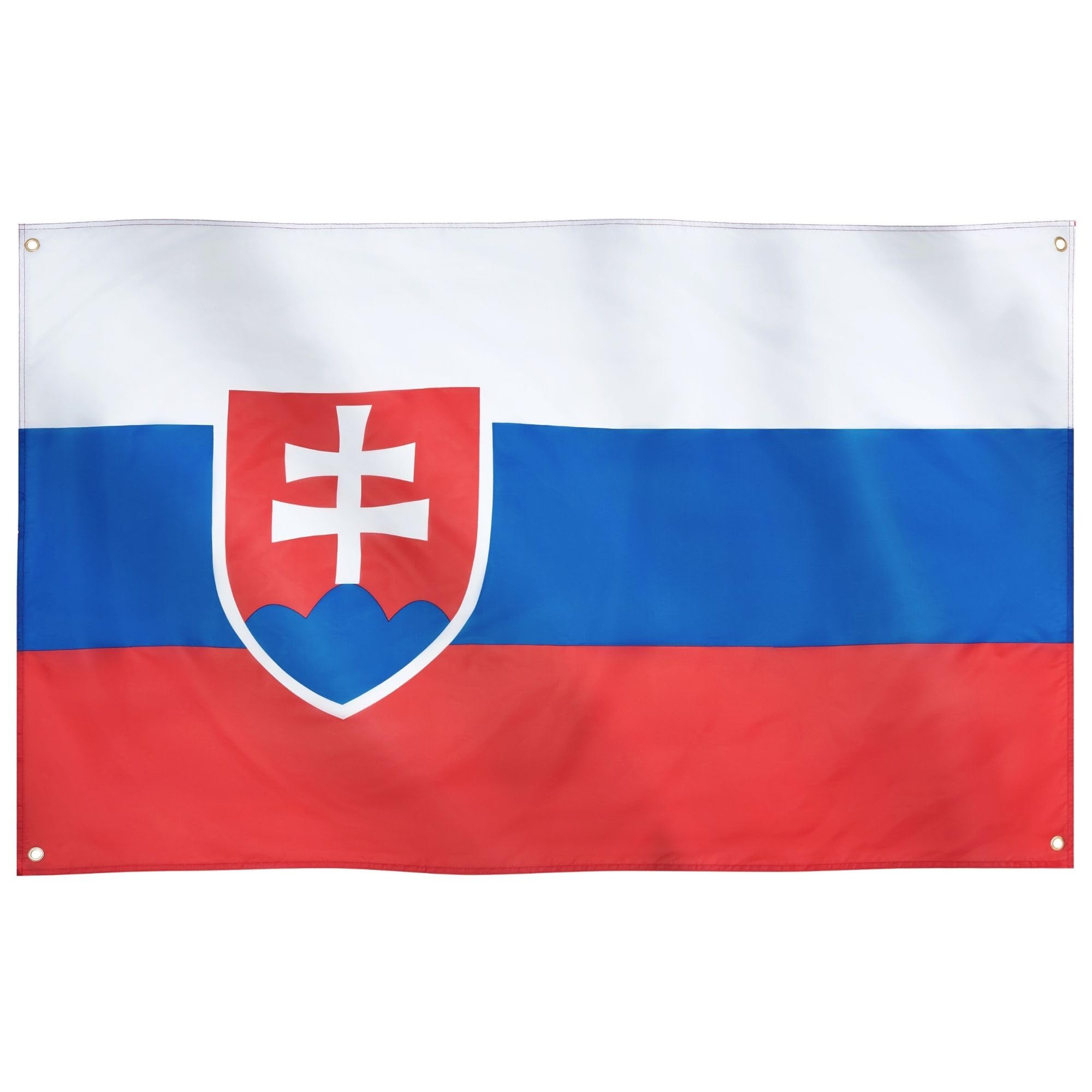 Runesol Slovakia flag, 91x152cm, 3ft x 5ft, 4 Grommets, Eyelet In Every Corner, Slovakian National Premium Flag, Inside, Outside, Vivid Colours, Epiphany, VE Day — image 1