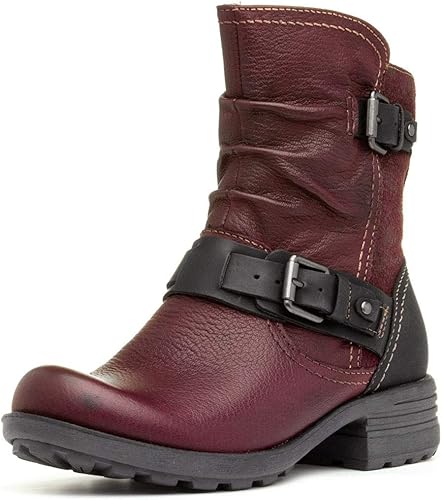 womens burgundy boots uk