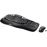 Logitech MK550 Wireless Wave Keyboard and Mouse Combo - Includes Keyboard and Mouse, Long Battery Life, Ergonomic Wave Design, Black