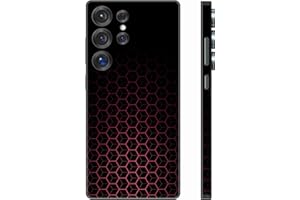 Skin Wrap for Samsung Galaxy S25 Ultra, Phone Stickers Decal Cover for Mobile's Back, Camera, Frame (Red Alveolate Design)