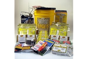 EARTHQUAKESTORE Earthquake Kit 4 Person Deluxe Home Honey Bucket Survival Emergency by Mayday Industries