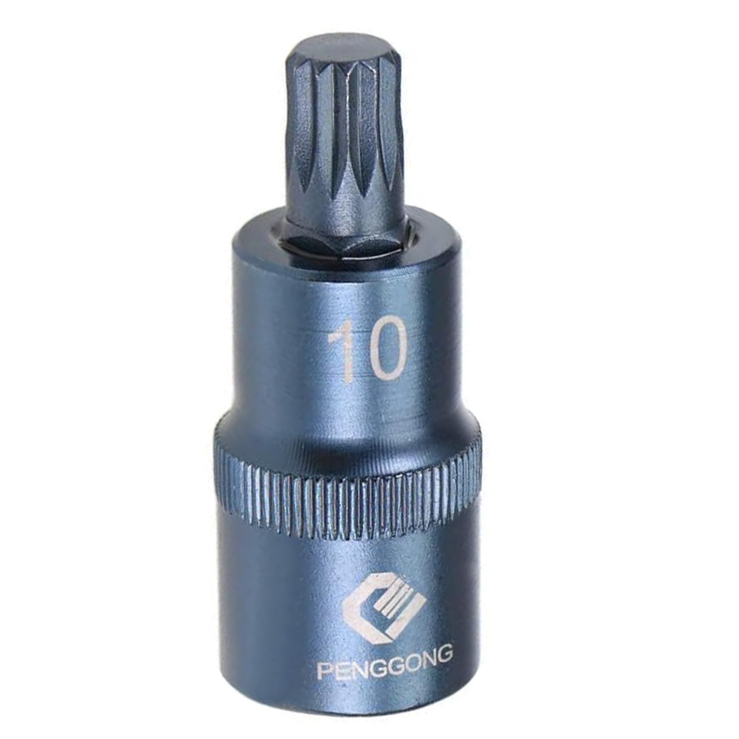 Juttzzei Spline Bit Socket, 1/2" Drive x M10 (10mm) Triple Square Spline Bit Socket, 10mm Allen Key Socket Multiple Teeth, S2 Steel M10 Spline Bit with 2" Length for Torque Wrench, Ratchet Wrench