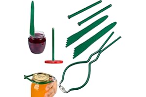 DLAND Canning Tools Set 5-Piece Kit - Stainless Steel Jar Wrench, Magnetic Lid Lifters & Bubble Popper - Ergonomic Canning Su