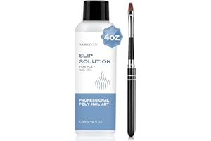 Morovan Poly Nail Gel Slip Solution with Brush, 120ml Nail Extension Gel Solution, Quick Nail Gel Liquid Extension,Nail Extension Gel Liquid Solution,Nail Gel Builder Liquid for Poly Nails Art DIY 4OZ