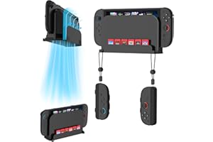 JDDWIN Wall Mount Stand for Switch 2 (2025)/ Switch OLED, Metal Gaming Shelf Accessories for Wall with Joy-Con 2 Hanging Hook and 6 Game Storage Holder Safety Store Controller Holder (Black)