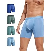 GRESTU Men's 4-Pack Underwear Boxer Briefs, Cooling Mesh Zone, Moisture-Wicking Underwear, Regular, Long-Leg and Trunk