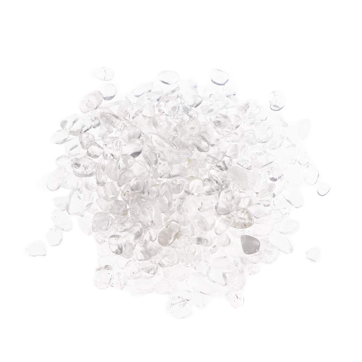 POPETPOP Aquarium Decorations Ornament Clear Crushed Stone Tumbled Chips Polished Small Gravels Underwater Landscaping Decor for Vase Fillers,Plants Bonsai 400g
