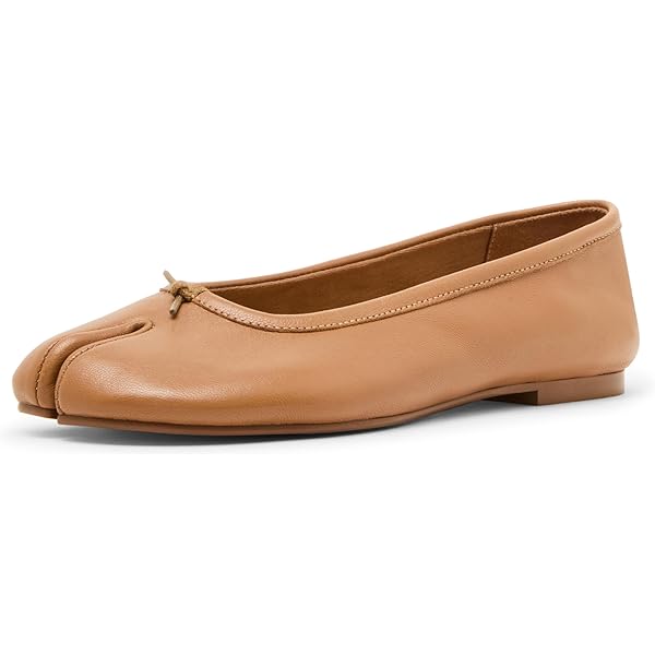 Ballerines Femme Børn – Cuir Marron, Taille US 8 (FR 38/39) – Forme Ronde, Plates, Occasion