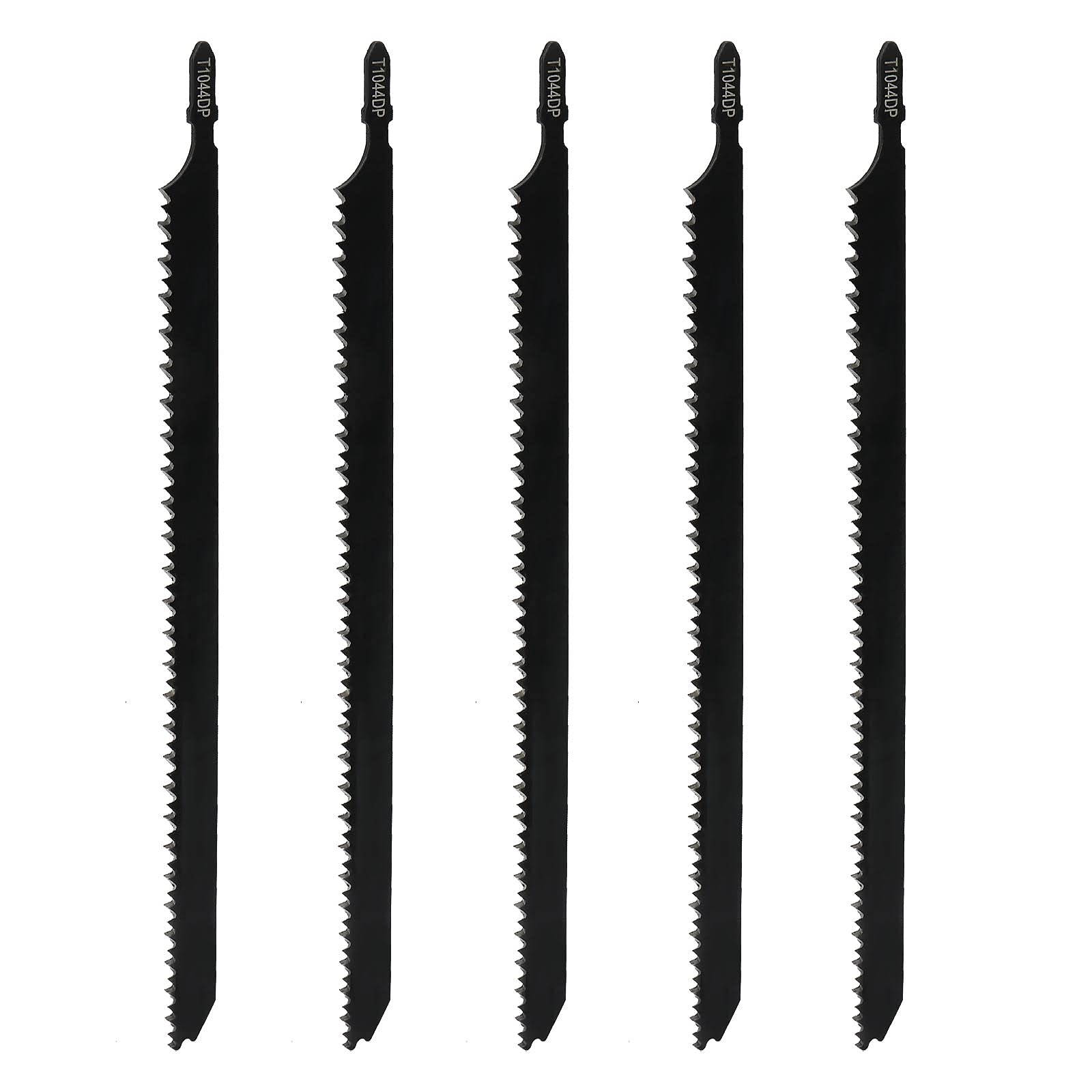 EMSea 5pcs T1044D Long 250mm T-Shank Jigsaw Blades Clean and Fast Cuts Wood Cutting for Wood Thick Constructon Timber OSB Fibre Boards
