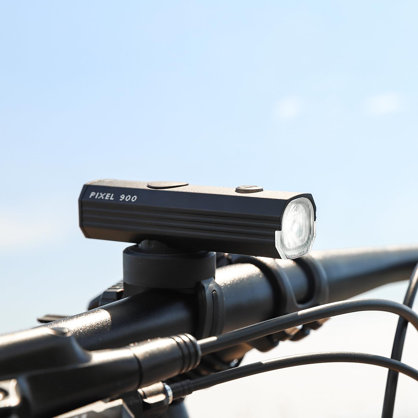 COOSPO Pixel Bike Light 900 Lumens,Type-C Rechargeable Bicycle Headlight for Night Riding,Waterproof 4 Modes Cycling Light for E-Bike/Road/Mountain/City Bike(White)