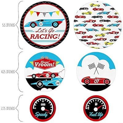 Letâ€™s Go Racing - Racecar - Baby Shower or Race Car Birthday Party Giant Circle Confetti - Party Decorations - Large Confetti 27 Count