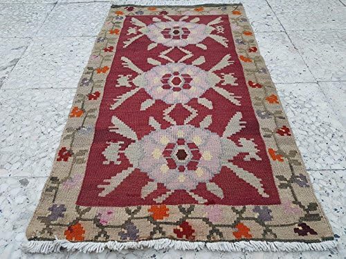 Oushak Entry Rug Floor Doormat Table &amp; Wall Hanging Kilim Small Bathroom Mat