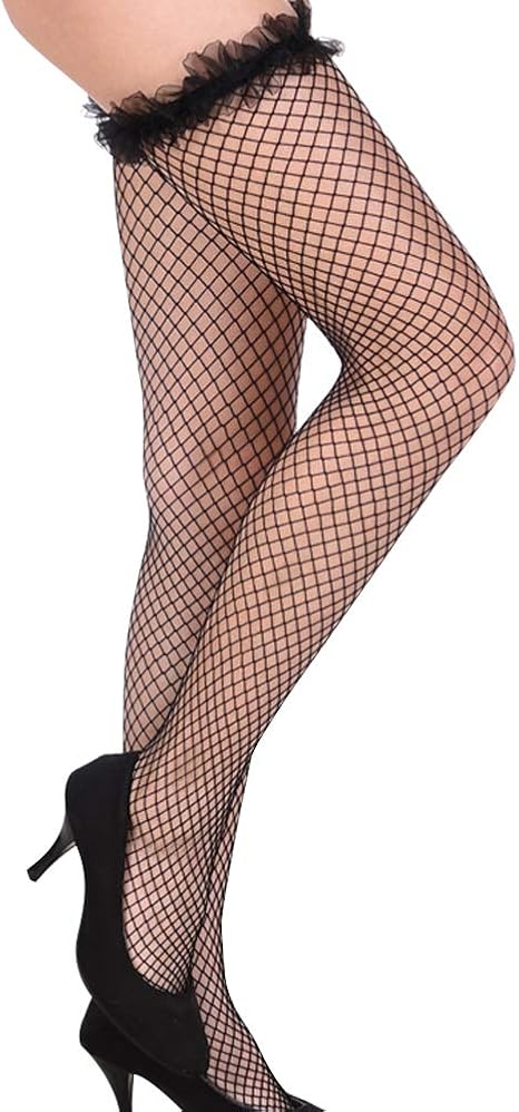 Amazon Semi セクシー 網タイツ ニーハイ ストッキング おしゃれ レース 極薄 美脚 コスチューム レディース ブラック コスプレ 仮装 通販