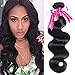 Beauty Princess Hair Brazilian Body Wave 1 Bundle 8A Unprocessed Virgin Human Hair Weaves 95-100g/bundle Natural Black Color (26inch, Black)