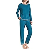 Latuza Women's Viscose Pajamas Set Long Sleeve Loungewear