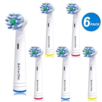 Kompatible Oral B Aufsätze – BetterChoi CrossAction Aufsteckbürsten für Oral B Zahnbürste Elektrische,Zahnbürsten-Aufsätze, 1