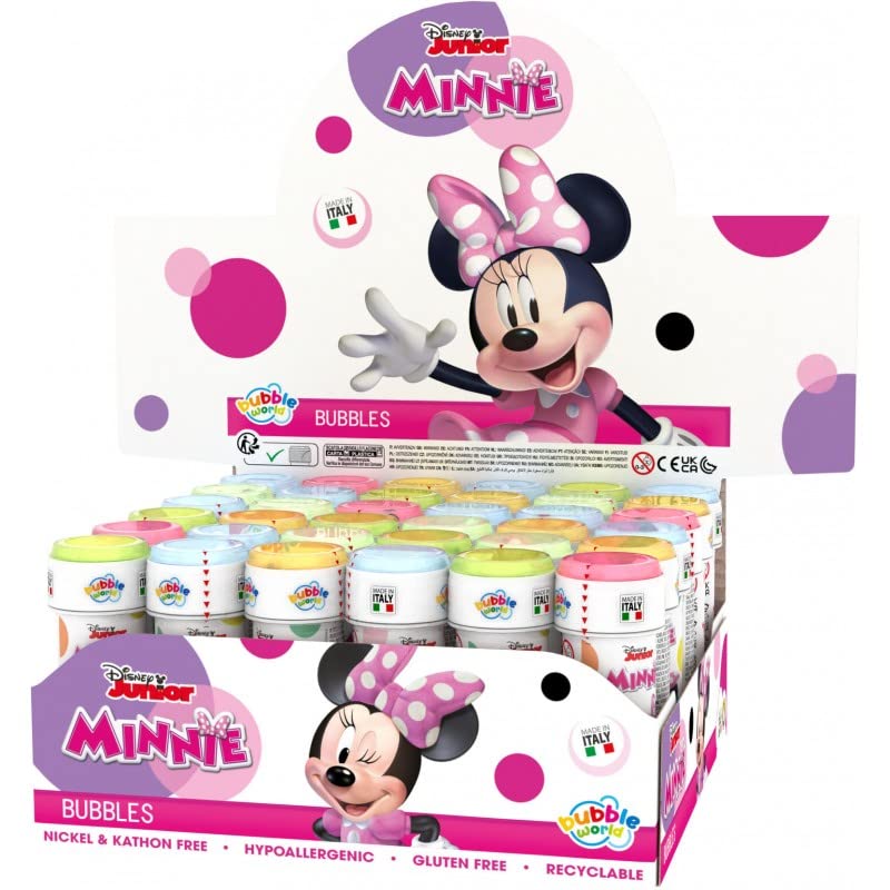 Dulcop BUBBLE MAKER Minnie Disney, Multicolor Plastic, Portable, Baby Toy for Young Children and Disney Fans, Suitable for Birthday