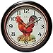 Infinity Instruments 12 inch Country Round Non-Ticking Silent Battery Operated Easy to Read Wall Clock for Living Room, Bedroom, Kitchen, Home Office, Red Rooster
