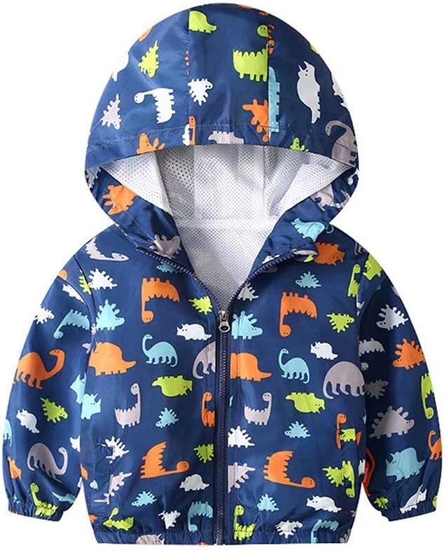 Banibear Boys' Hooded Dinosaur Jacket Windbreaker Outerwear