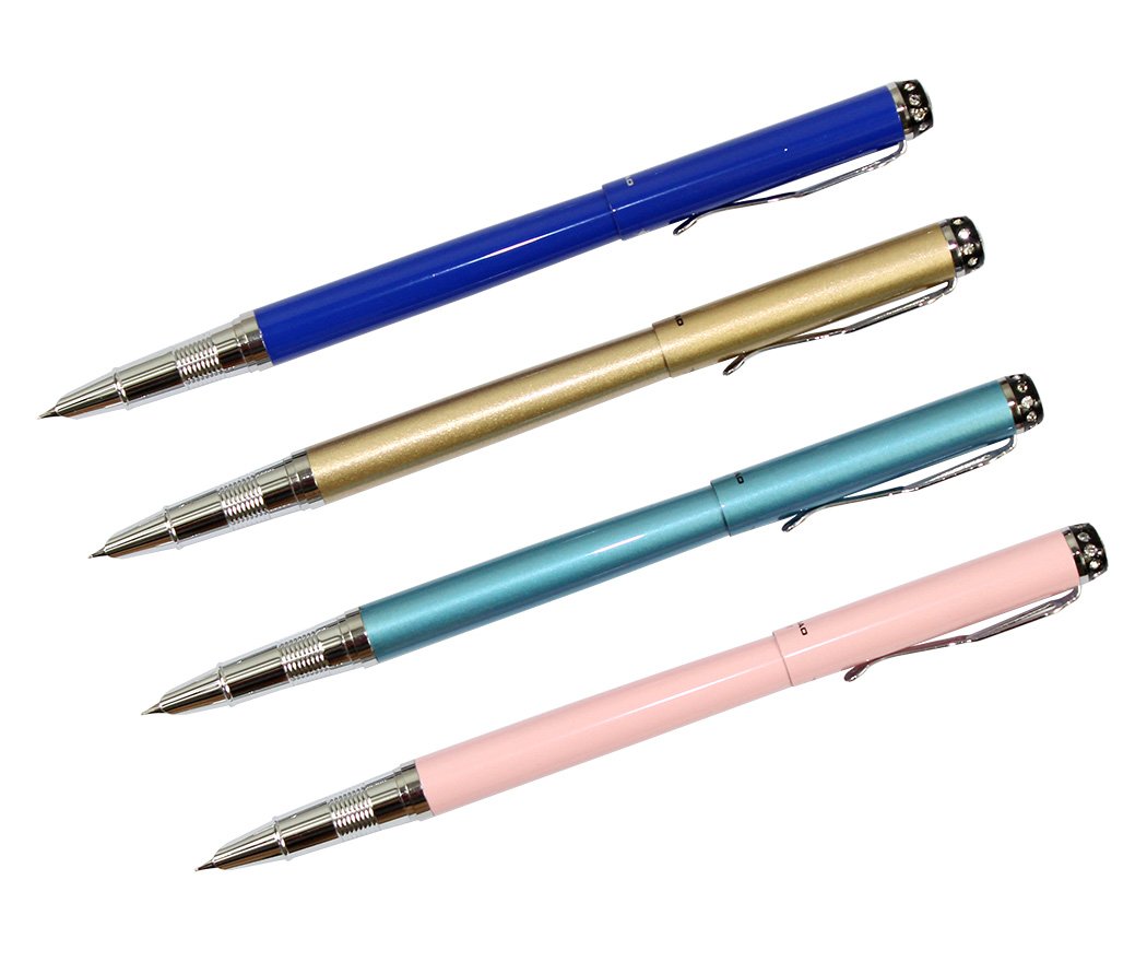 Ranvi 301 Fine Fountain Pens Diversity Set Diamond Cap, 4 PCS, 4 Colors (Sky Blue, Pink, Blue, Gold).