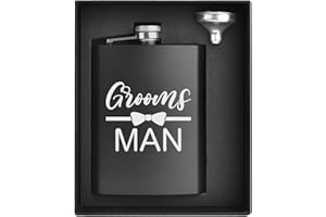 ELEGANTPARK Groomsmen Gifts for Wedding Flask Personalized Groomsmen Proposal Gifts Bachelor Party Favors Stainless Steel 8 o