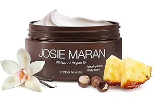 Josie Maran Whipped Body Butter - Skin Firming Body Cream with Argan Oil, Whipped Shea Butter, Avocado Oil & Essential Fatty Acids - Radiance-Boosting Skincare - Blissful Beach (8 Fl Oz)