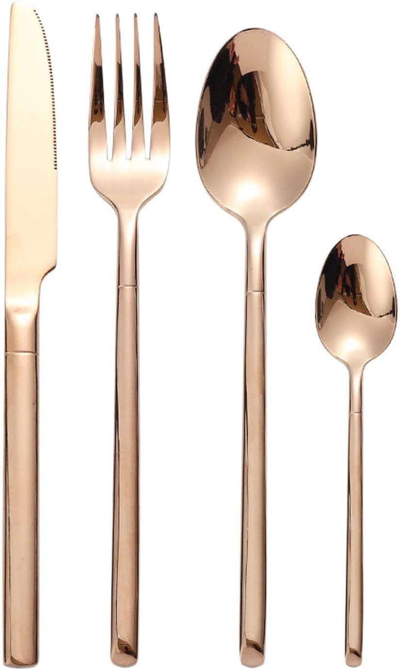 Black Gold Cutlery Set Restaurant Dinnerware Silverware Tableware Set 18/10 Stainless Steel Fork Spoon Knife Set,rose gold