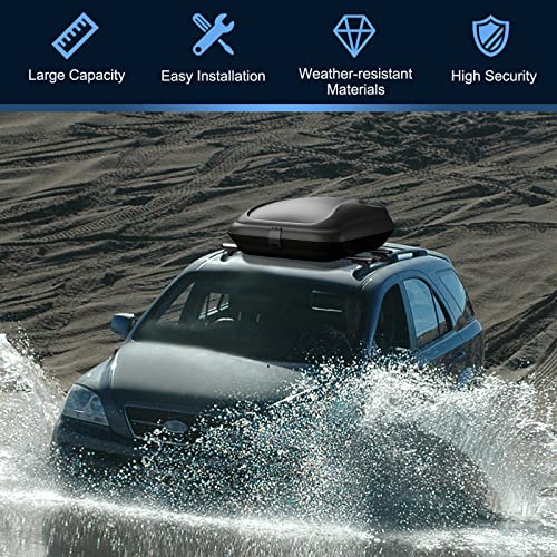 Goplus Rooftop Cargo Box, Heavy Duty Hard Shell Roof Cargo Carrier with