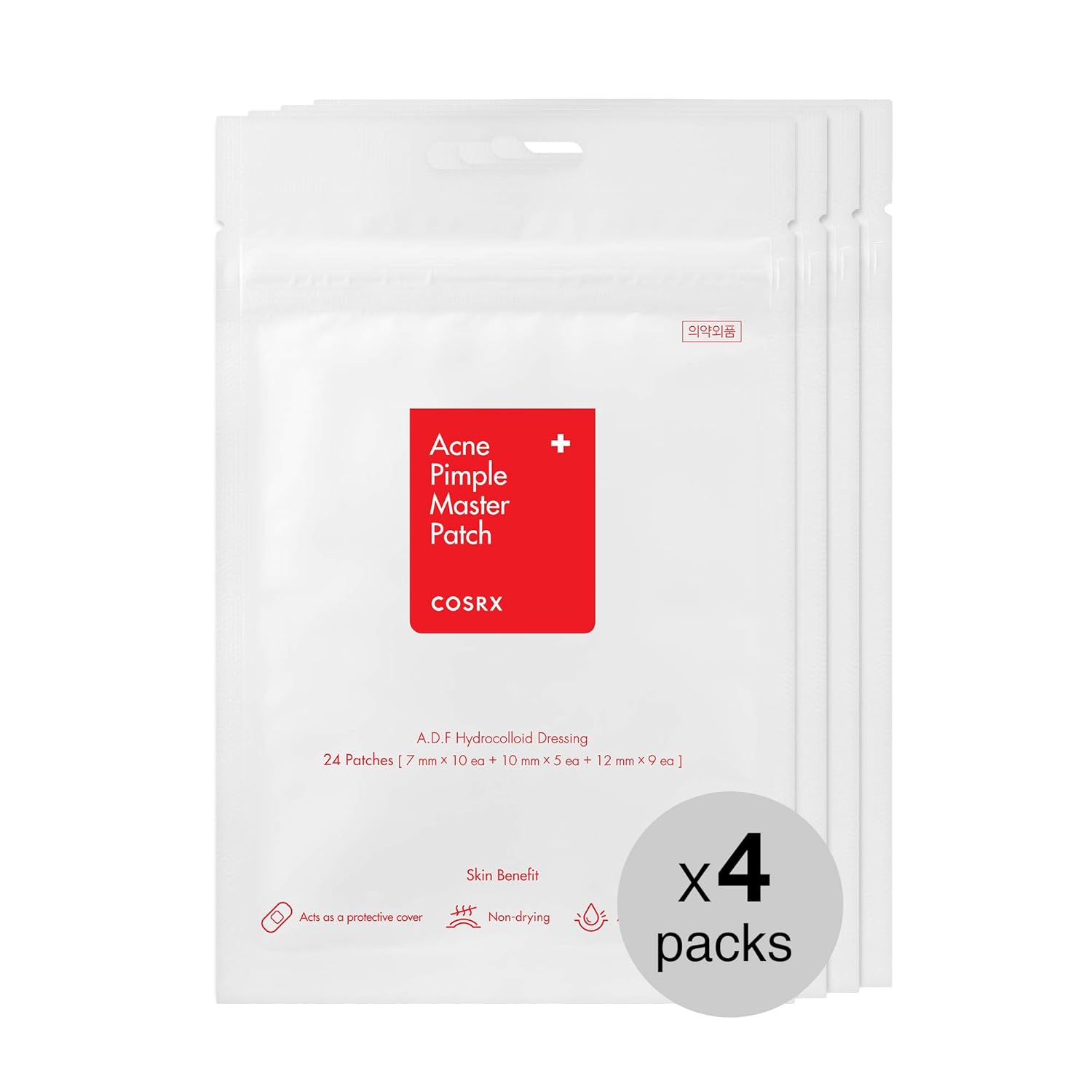 COSRX Acne Pimple Master Patch 96 Counts (24 Patches 4 Packs) | A.D.F. Hydrocolloid Dressing | Quick & Easy Treatment: Beauty