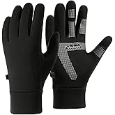 GIBENUO Winter Gloves Men, Outdoors Running Gloves for Men Touch Screen Anti-Slip Windproof Water Resistant Lightweight Warm Cycling Glove