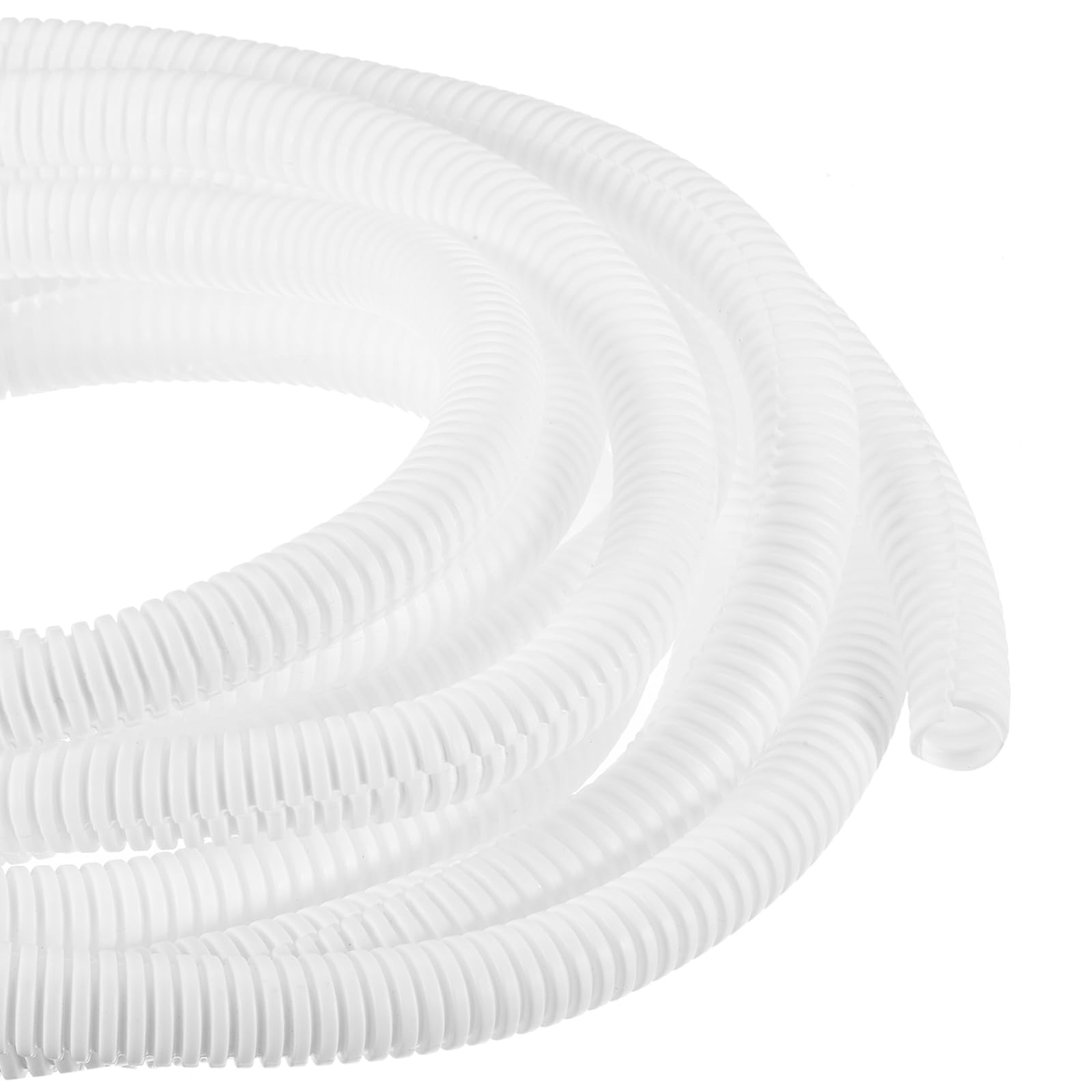 DMiotech 6m Wire Loom Split Tubing 12.7mm, Cord Protectors from Pet Flexible Conduit Cable Management for Office, Home, Garden, White
