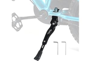 IPETRK Kickstand for Kids Bike for 16 18 20 Inch Adjustable Folding Center Mount Children's Bicycles Black Aluminium Alloy Bike Kick Stand Easy Install