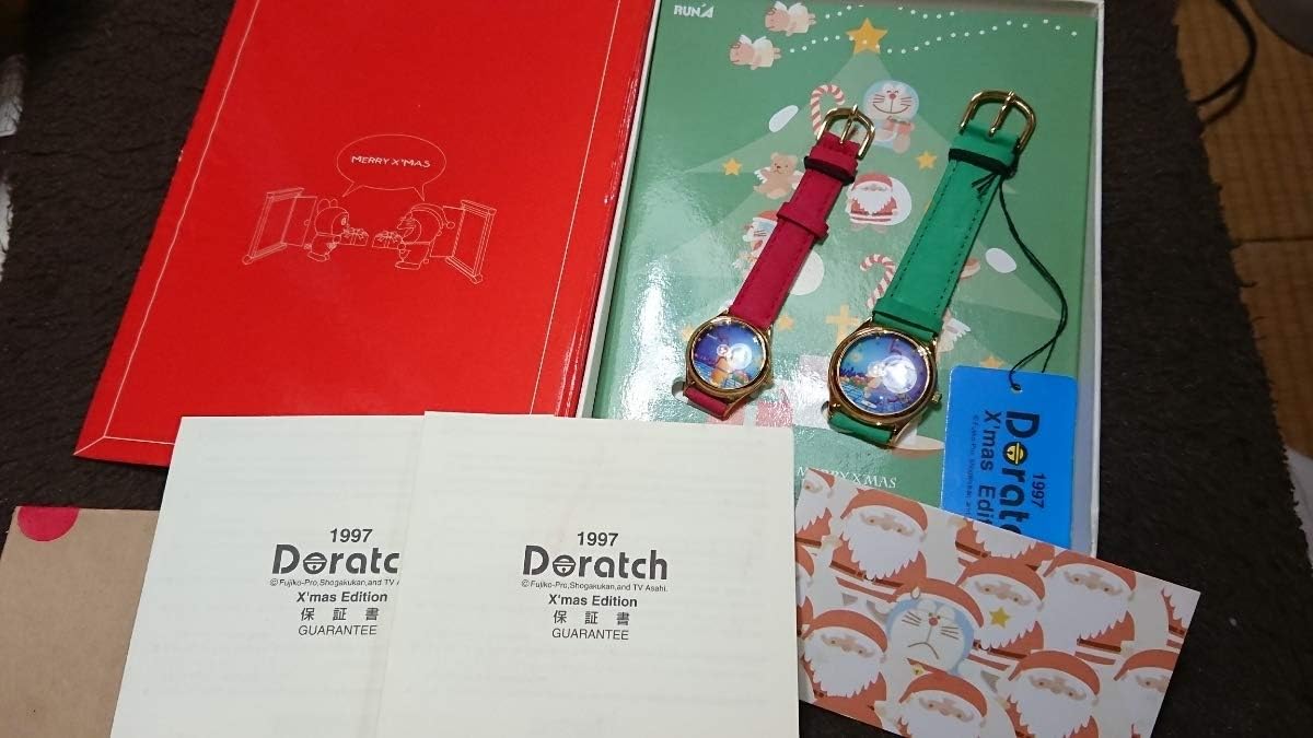 Amazon Co Jp ドラえもん ドラッチ Doratch ペアウォッチ 腕時計 ドラミちゃん 1997 クリスマスエディションどらえもん 不朽 名作 のぶよ ホビー