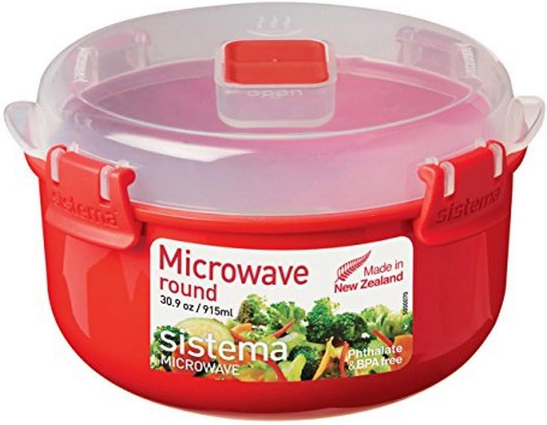 Sistema Microwave Rundbehälter, 915 ml, rot/transparent