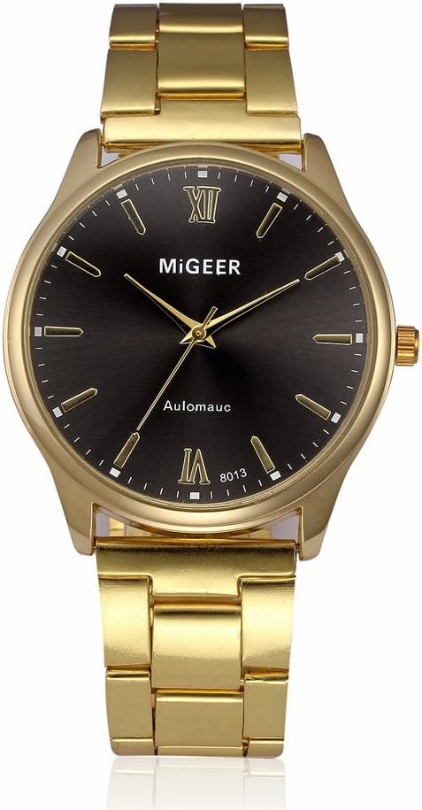 DOLDOA Mens Fashion Watch Stainless Steel Analog Quartz Vintage Business Wrist Watches