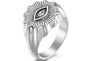 Jude Jewelers Stainless Steel Retro Vintage Eye Signet Style Cocktail Party Statement Promise Anniversary Halloween Biker Ring
