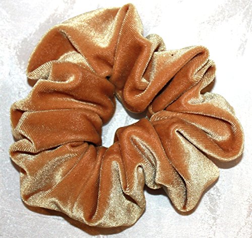 Penny's BoutiqueGold Velvet Hair Scrunchies-Regular - Made in the USA