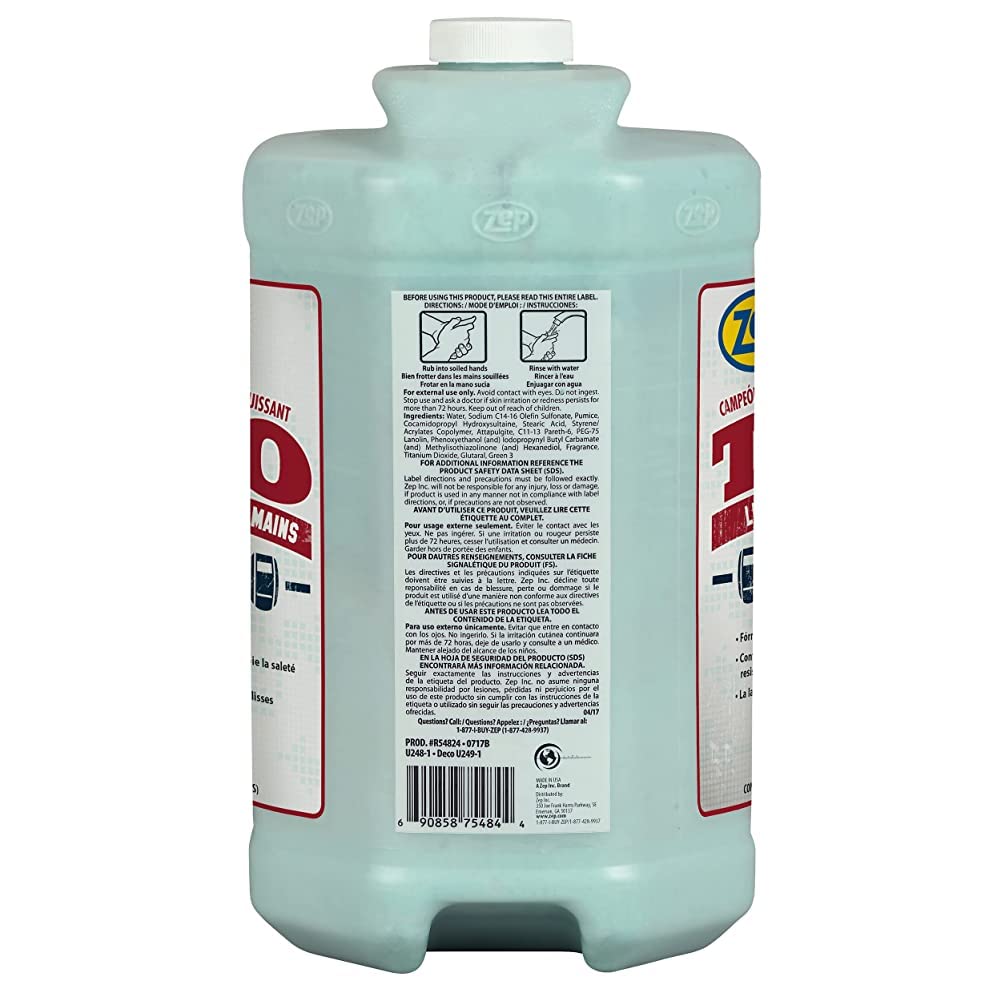 Zep Heavy-Duty TKO Industrial Hand Cleaner - 1 Gallon (Case of 4) - 1049524 - For Industrial Professionals Such As Mechanics, Four Pumps Included