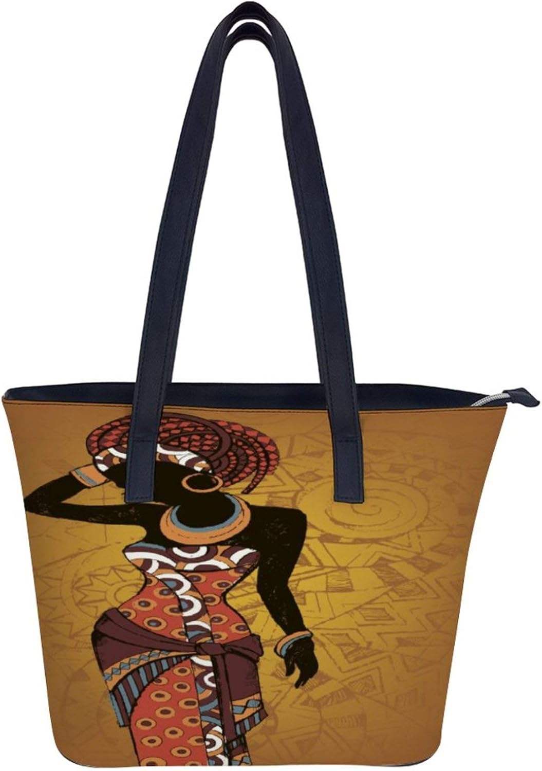 African Woman Large Tote Bags Leather Women Shoulder Handbags with